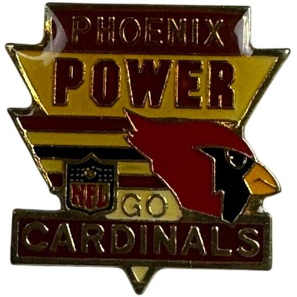 Vintage Phoenix Cardinals NFL Power Go Cardinals Lapel Pin  1980s Collectible - Picture 1 of 3